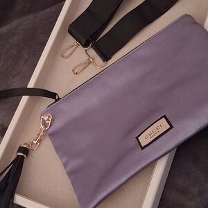 Gucci Beauty Lavender Shoulder Clutch. Crossbag Strap Added.GWP